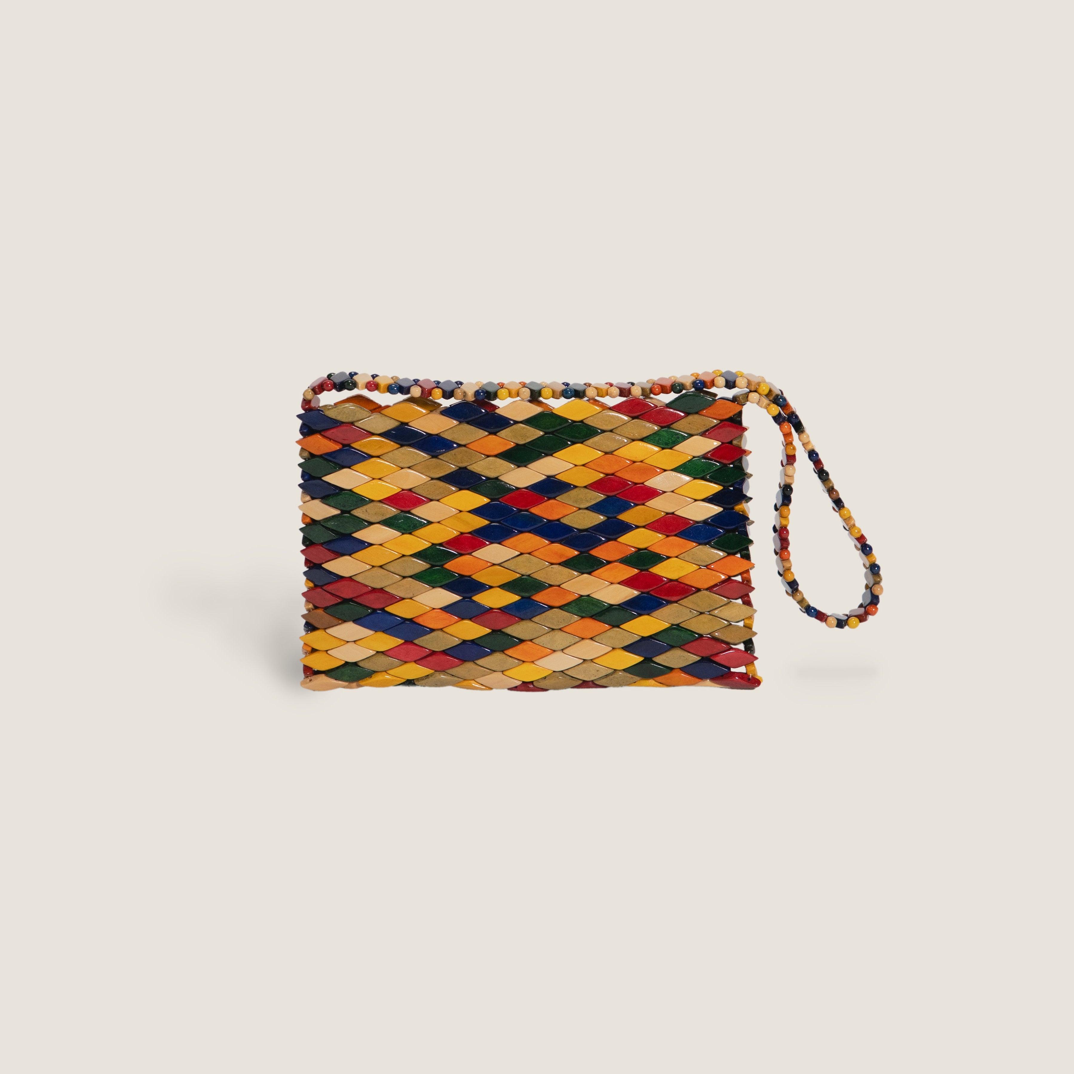 DENGO – Bolso artesanal de madera multicolor