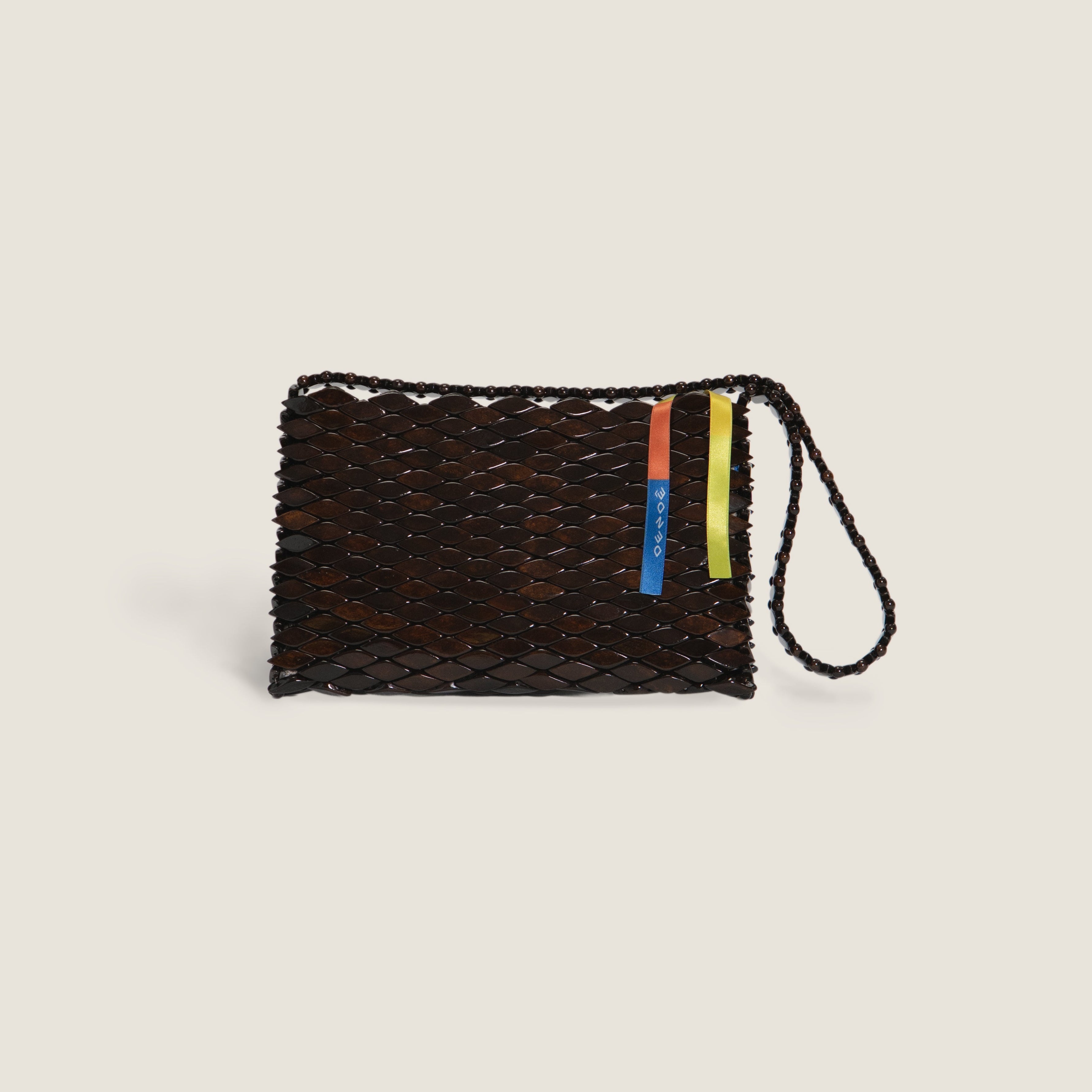LAÇO – Bolso artesanal de madera marrón oscuro